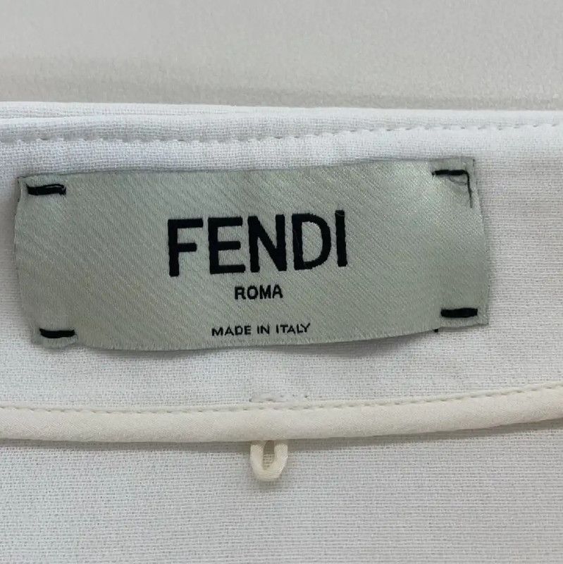 Fendi Fendi White Cotton Midi Skirt for Women 0089 Size 30" / US 8 / IT 44 - 2 Thumbnail