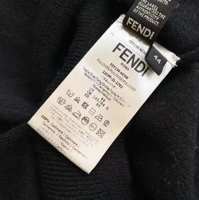 Fendi Fendi Black Wool Sweater with Logo 0089 Size ONE SIZE - 4 Thumbnail