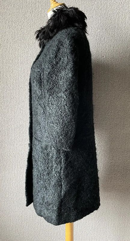 Fendi Fendi Black Wool Coat with Faux Fur Collar 0089 Size M / US 6-8 / IT 42-44 - 2 Thumbnail