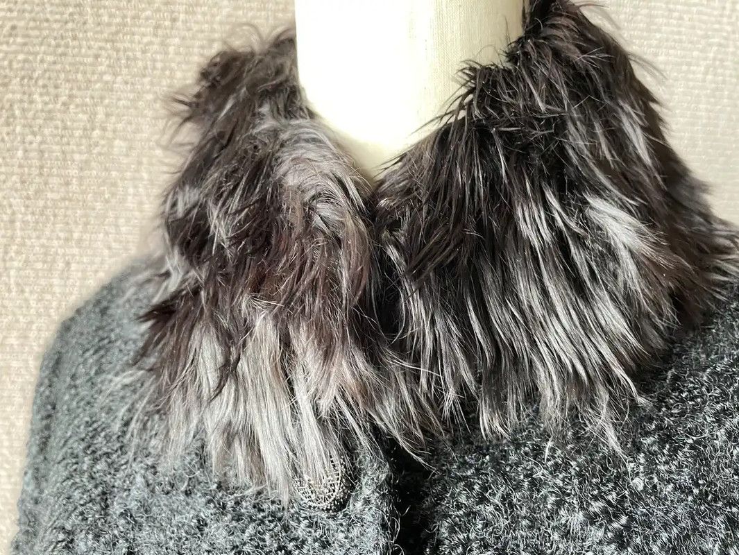 Fendi Fendi Black Wool Coat with Faux Fur Collar 0089 Size M / US 6-8 / IT 42-44 - 3 Thumbnail