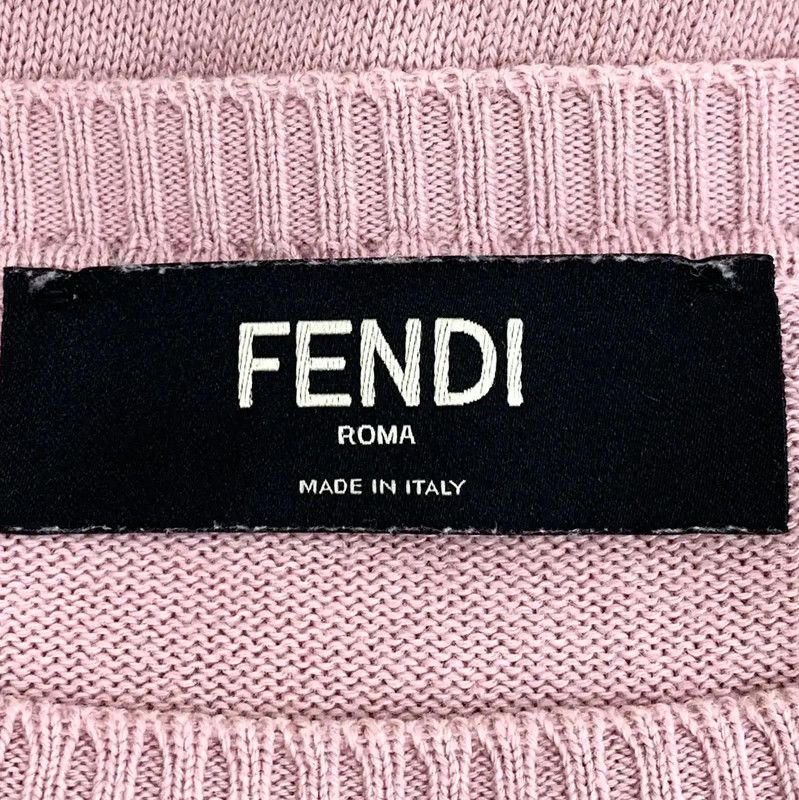 Fendi Fendi Pink Women's Knitted Sweater with Coffee Design 0089 Size L / US 10 / IT 46 - 6 Thumbnail