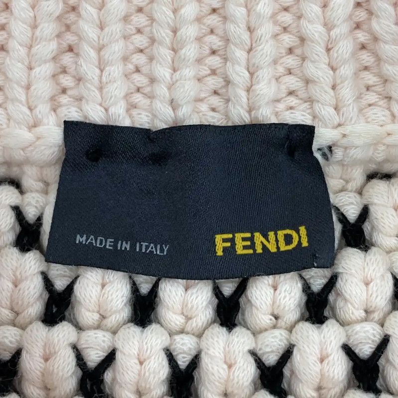 Fendi Fendi Color-Blocked Cotton Knitted Top for Women 0089 Size M / US 6-8 / IT 42-44 - 4 Thumbnail