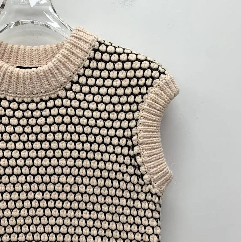 Fendi Fendi Color-Blocked Cotton Knitted Top for Women 0089 Size M / US 6-8 / IT 42-44 - 3 Thumbnail