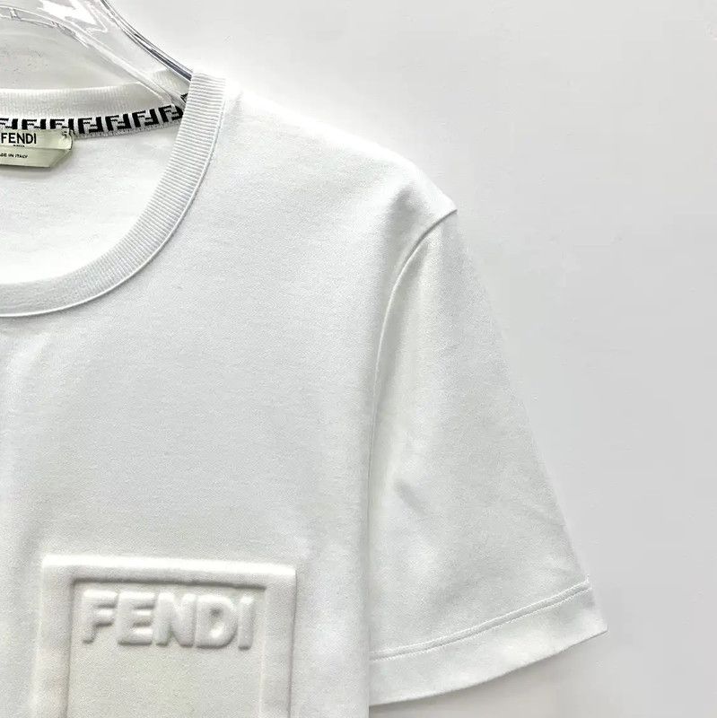 Fendi Fendi White Cotton Ladies T-Shirt, Size M 0089 Size M / US 6-8 / IT 42-44 - 3 Thumbnail