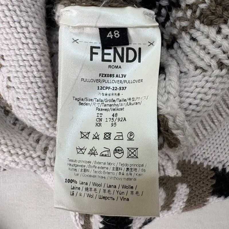 Fendi Fendi Cream Knit Sweater for Women 0089 Size L / US 10 / IT 46 - 5 Thumbnail
