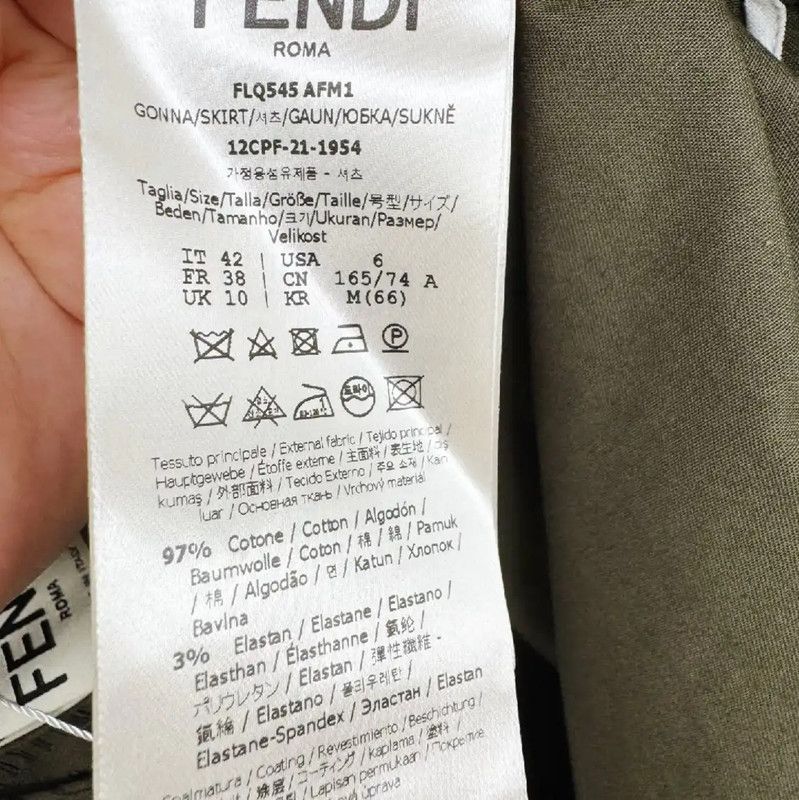 Fendi Fendi Green Spring Autumn Mini Skirt 0089 Size 23" - 4 Thumbnail