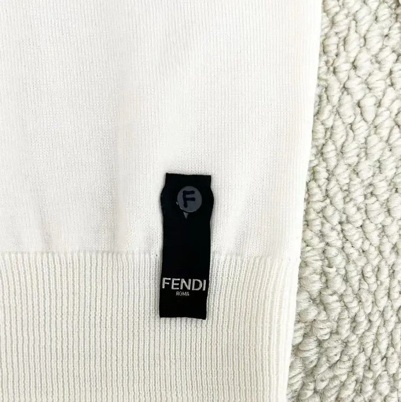 Fendi Fendi Women's Cream Wool Knit Sweater 0089 Size M / US 6-8 / IT 42-44 - 3 Thumbnail