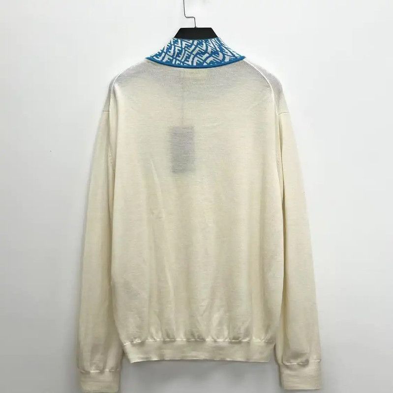 Fendi Fendi Women's Cream Wool Knit Sweater 0089 Size M / US 6-8 / IT 42-44 - 2 Thumbnail