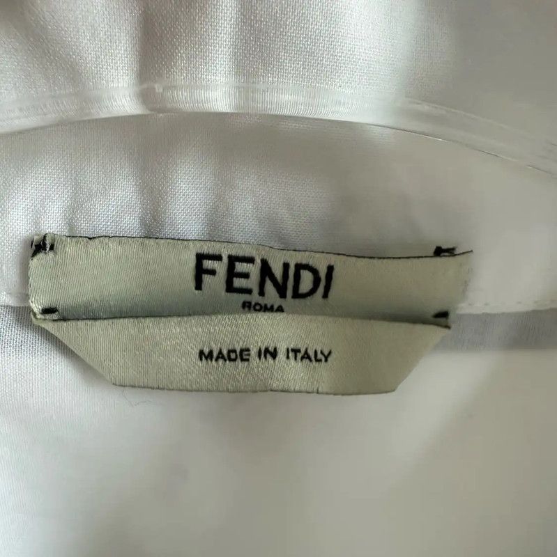 Fendi Fendi White Cotton Shirt with Artistic Design 0089 Size ONE SIZE - 3 Thumbnail