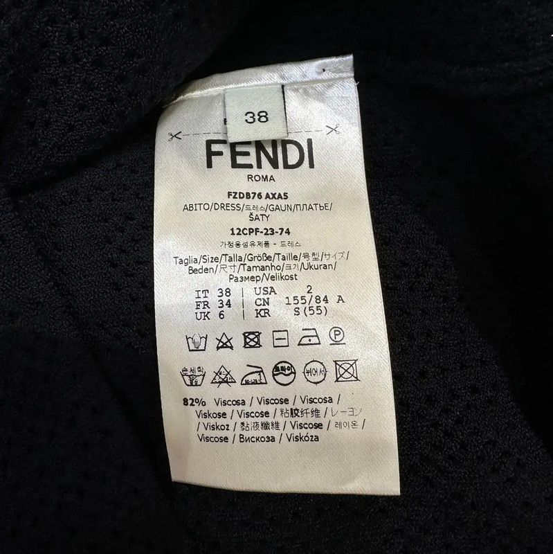Fendi Fendi Black Short Sleeve Long Dress Size S 0089 Size S / US 4 / IT 40 - 7 Thumbnail