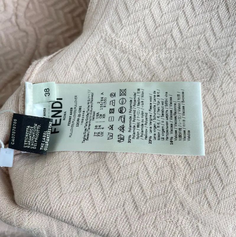 Fendi Fendi Pink Long Sleeve Knit Sweater for Women 0089 Size M / US 6-8 / IT 42-44 - 2 Thumbnail
