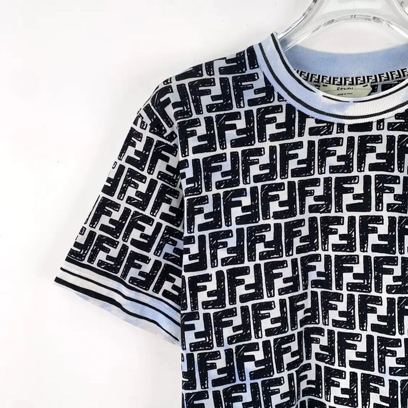 Fendi Fendi Blue Cotton T-Shirt for Women 0089 Size M / US 6-8 / IT 42-44 - 3 Thumbnail