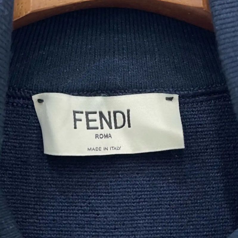 Fendi Fendi Women’s Navy Sweatshirt with Zipper Pocket 0089 Size ONE SIZE - 4 Thumbnail