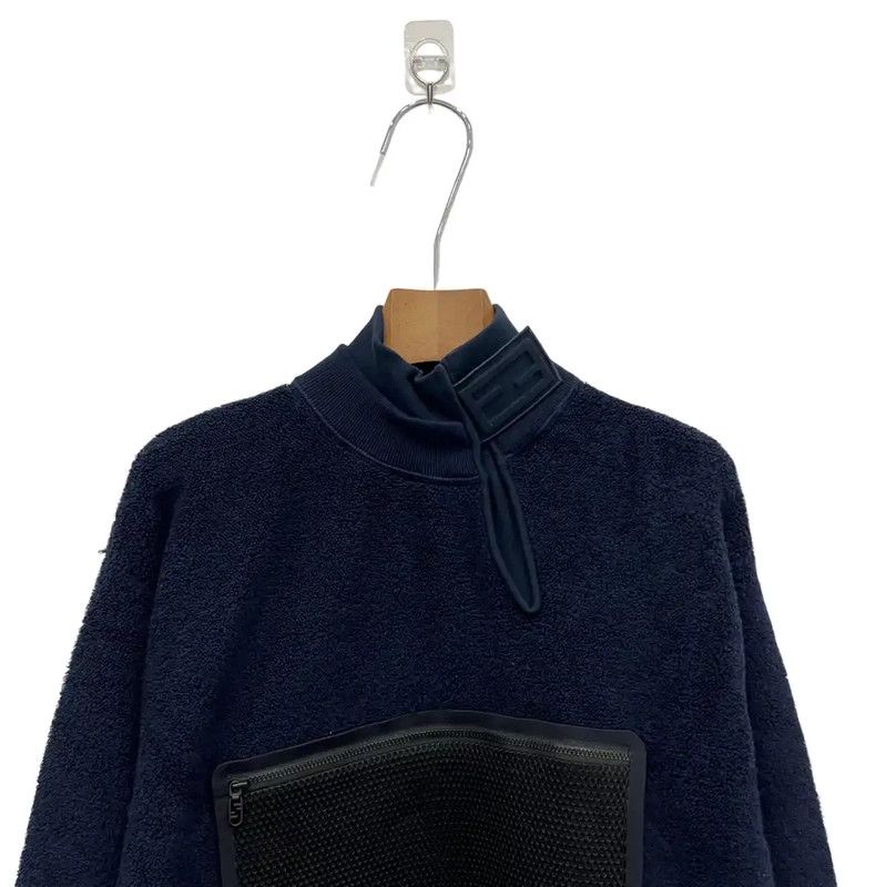Fendi Fendi Women’s Navy Sweatshirt with Zipper Pocket 0089 Size ONE SIZE - 3 Thumbnail