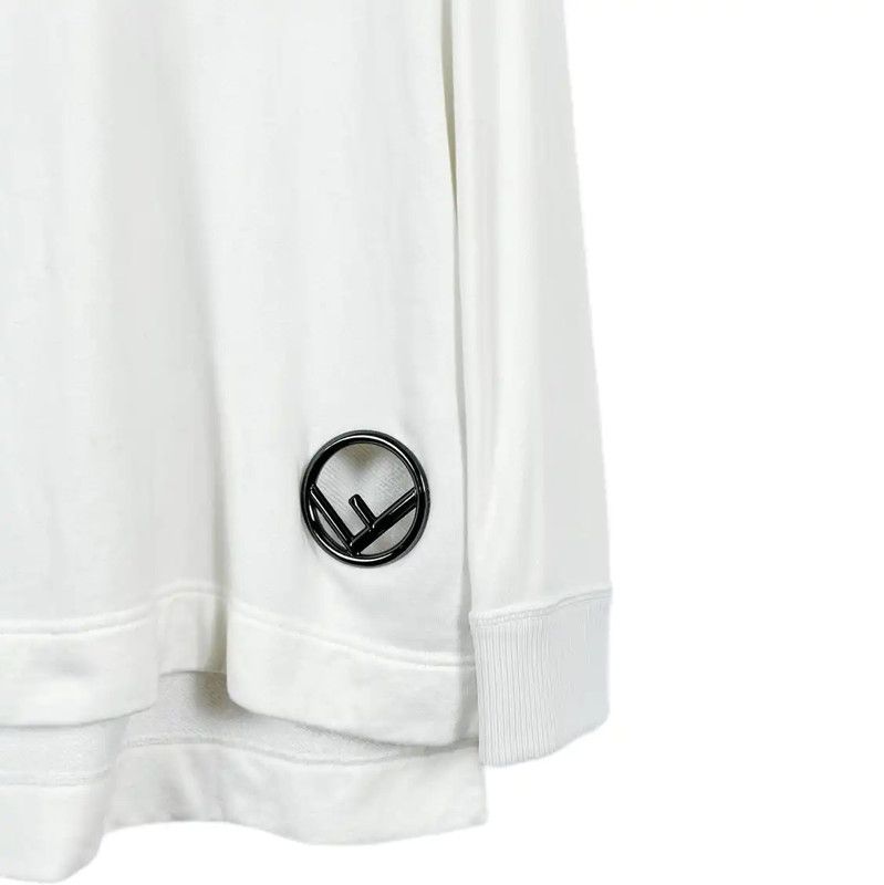Fendi Fendi Women's White Cotton Long Sleeve Sweatshirt 0089 Size XS / US 0-2 / IT 36-38 - 4 Thumbnail