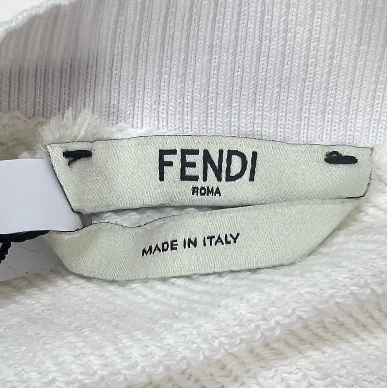 Fendi Fendi Women's White Cotton Long Sleeve Sweatshirt 0089 Size XS / US 0-2 / IT 36-38 - 6 Thumbnail