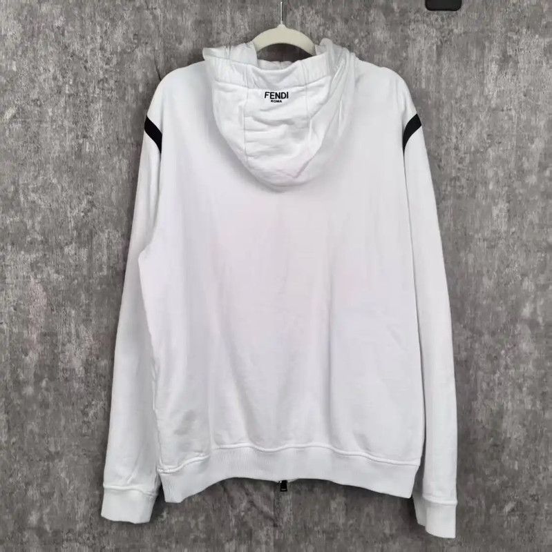 Fendi Fendi Women's XL White Cotton Hoodie 0089 Size XL / US 12-14 / IT 48-50 - 2 Thumbnail