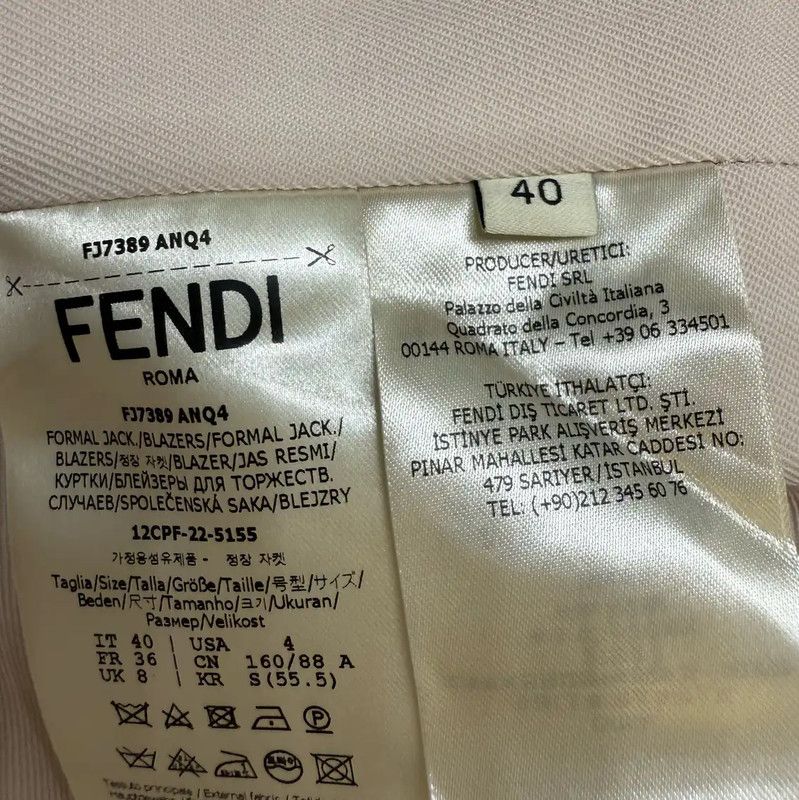 Fendi Fendi Spring Autumn Cream Silk Blend Jacket 0089 Size S / US 4 / IT 40 - 4 Thumbnail