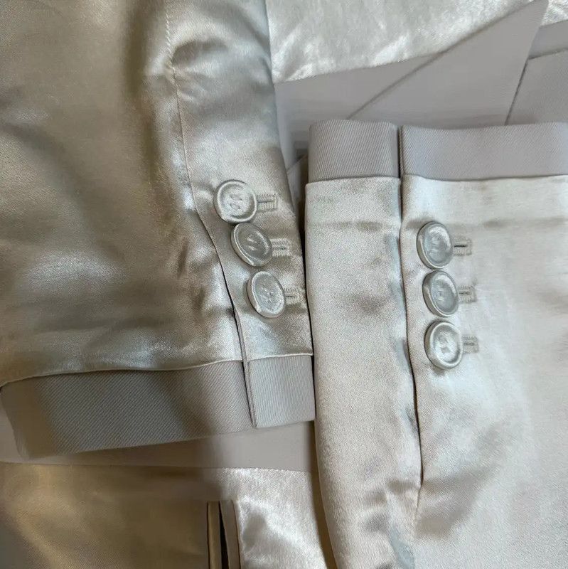 Fendi Fendi Spring Autumn Cream Silk Blend Jacket 0089 Size S / US 4 / IT 40 - 6 Thumbnail