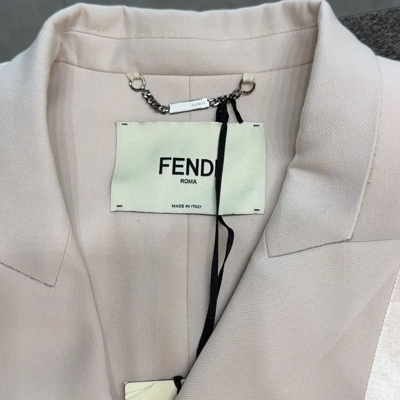 Fendi Fendi Spring Autumn Cream Silk Blend Jacket 0089 Size S / US 4 / IT 40 - 5 Thumbnail