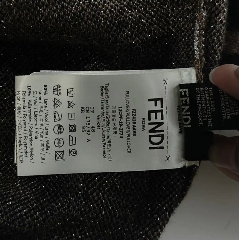 Fendi Fendi Brown Wool Women’s Knit Sweater 0089 Size XL / US 12-14 / IT 48-50 - 4 Thumbnail