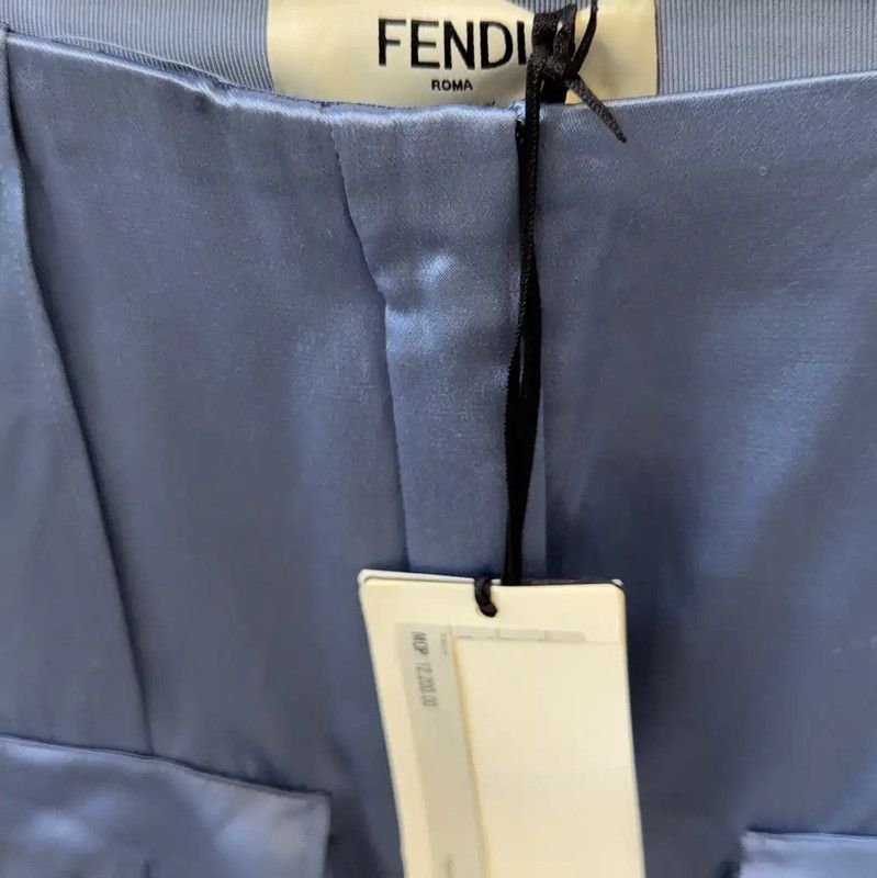 Fendi Fendi Summer Blue Silk-Blend Mini Skirt 0089 Size 22" - 5 Thumbnail