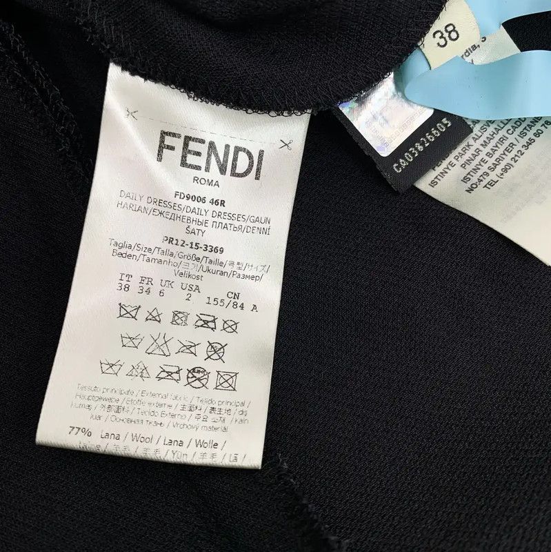 Fendi Fendi Black Wool Women's Dress Size S 0089 Size S / US 4 / IT 40 - 6 Thumbnail