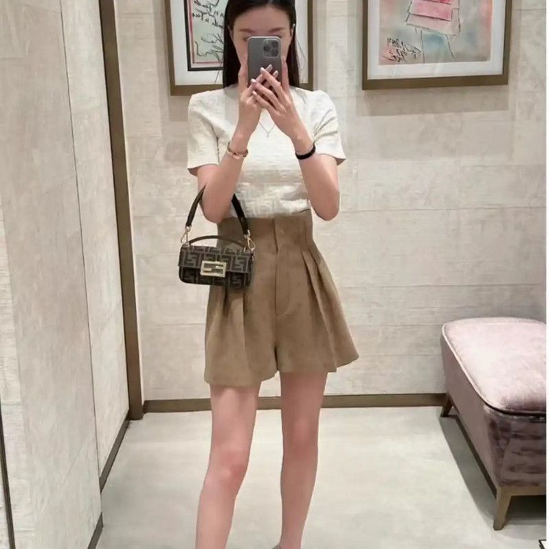 Fendi Fendi Khaki Wool Women's Shorts 0089 Size 22" - 5 Thumbnail