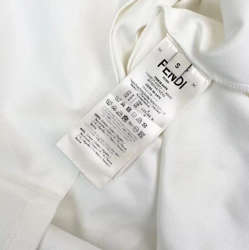 Fendi Fendi Women's White Cotton T-Shirt with Floral Design 0089 Size S / US 4 / IT 40 - 4 Thumbnail