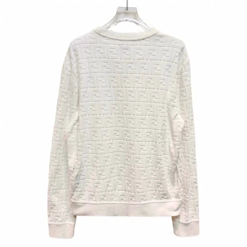 Fendi Fendi Cream Cotton Blend Women's Sweatshirt 0089 Size XL / US 12-14 / IT 48-50 - 2 Thumbnail