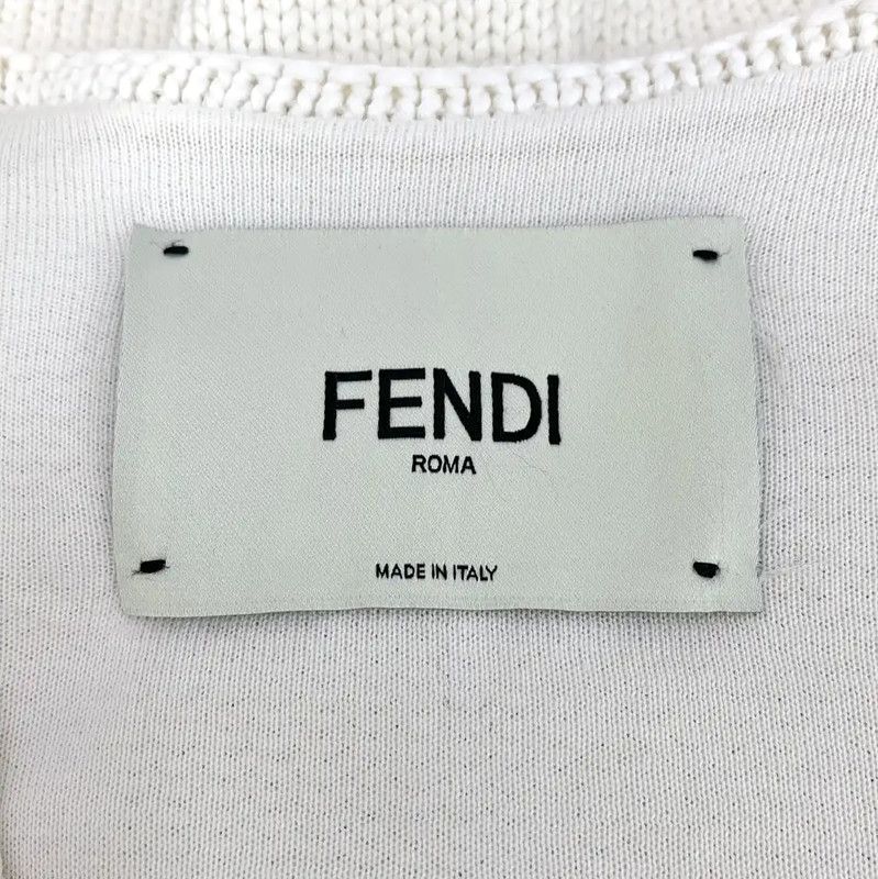 Fendi Fendi Women's Ivory Cotton Cardigan 0089 Size S / US 4 / IT 40 - 5 Thumbnail