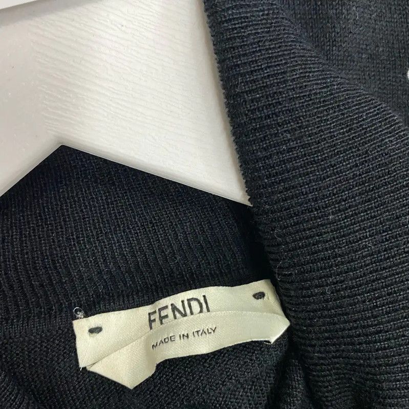 Fendi Fendi Black Women's Knit Turtleneck Sweater 0089 Size ONE SIZE - 4 Thumbnail
