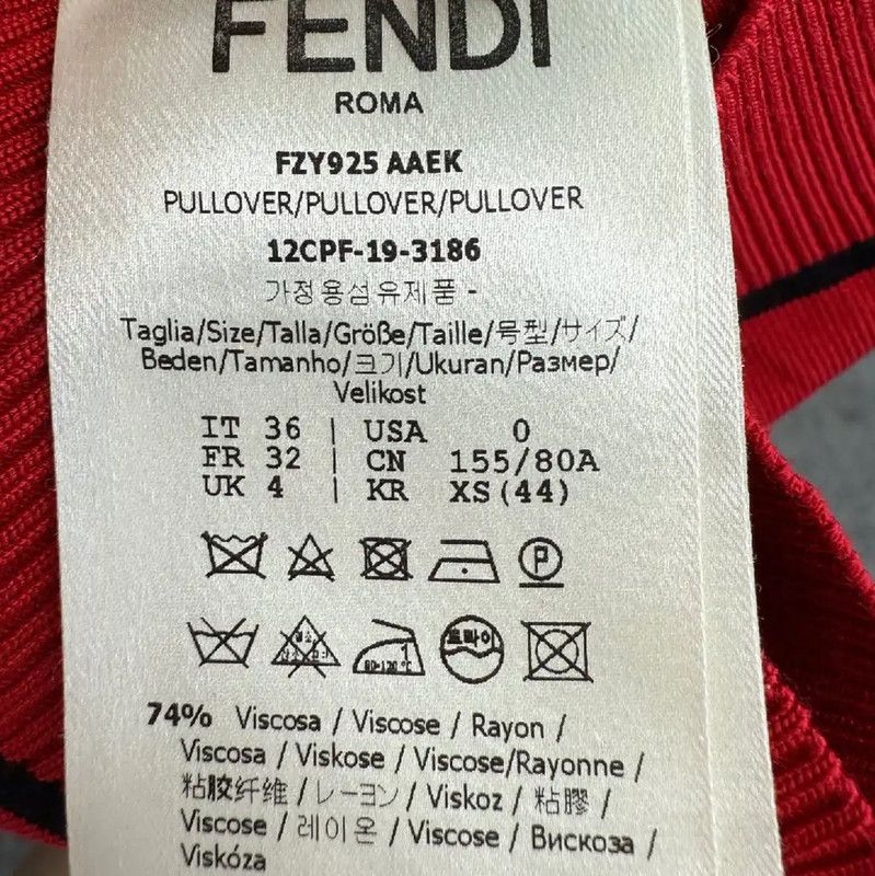 Fendi Fendi Red Short Sleeve Knit Top 0089 Size M / US 6-8 / IT 42-44 - 4 Thumbnail