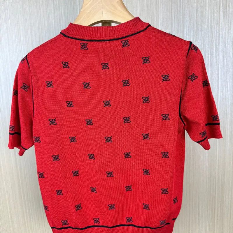Fendi Fendi Red Short Sleeve Knit Top 0089 Size M / US 6-8 / IT 42-44 - 2 Thumbnail