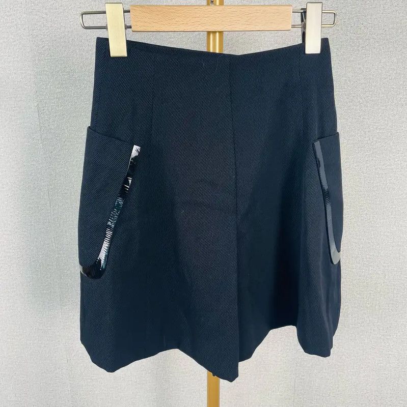 Fendi Fendi Black Recycled Fiber Women’s Skirt 0089 Size 22" - 2 Thumbnail