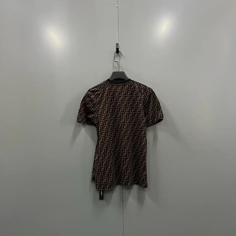 Fendi Fendi Summer Brown Cotton Logo T-Shirt 0089 Size XXS / US 00 / IT 34 - 3 Thumbnail