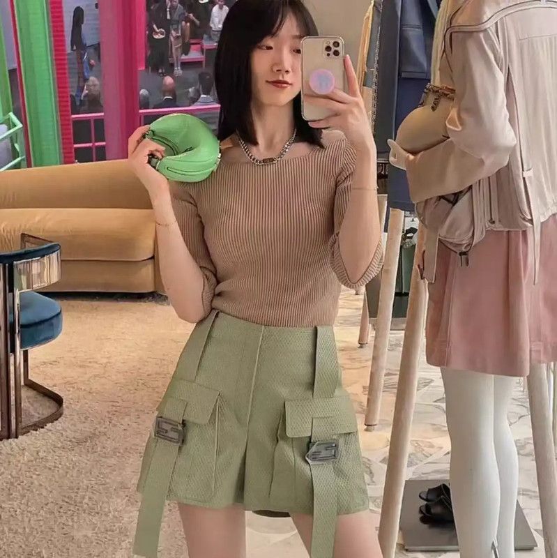 Fendi Fendi Green Women's Shorts, Size S 0089 Size 23" - 6 Thumbnail