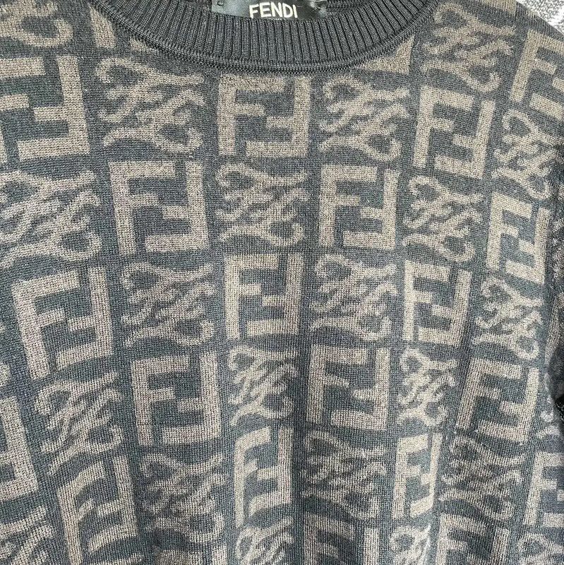 Fendi Fendi Women's Knit Sweater in Light Brown 0089 Size M / US 6-8 / IT 42-44 - 3 Thumbnail