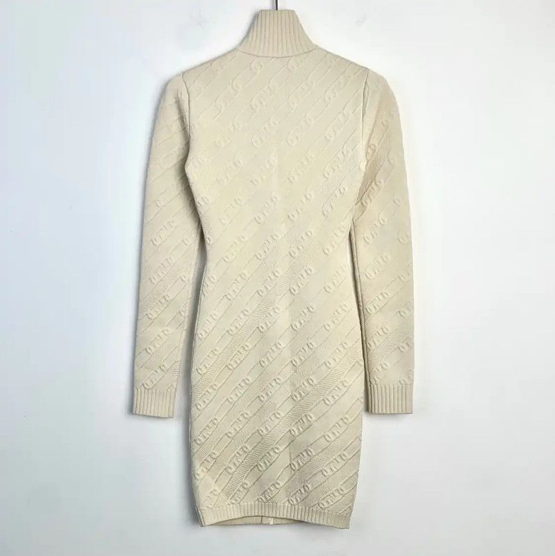 Fendi Fendi Cream Knit Long Sleeve Sweater 0089 Size XS / US 0-2 / IT 36-38 - 2 Thumbnail