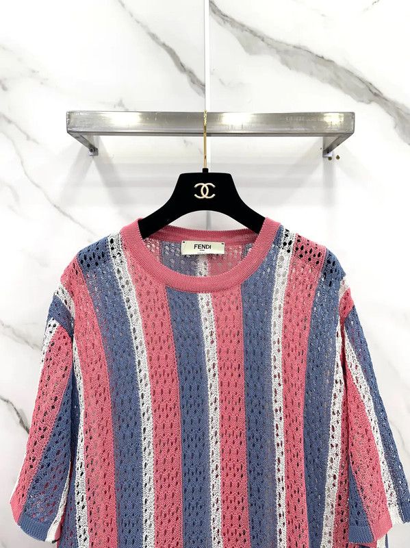 Fendi Fendi Colorful Cotton Blend Short Sleeve T-Shirt 0089 Size L / US 10 / IT 46 - 4 Thumbnail