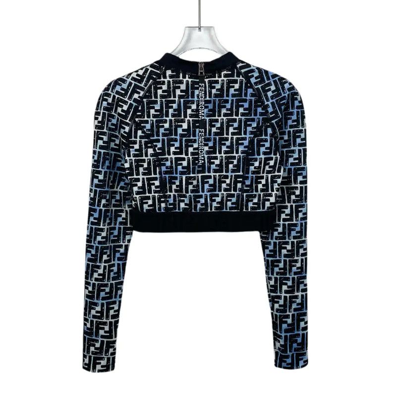 Fendi Fendi Cropped Colorblock Nylon Women's T-Shirt 0089 Size M / US 6-8 / IT 42-44 - 2 Thumbnail
