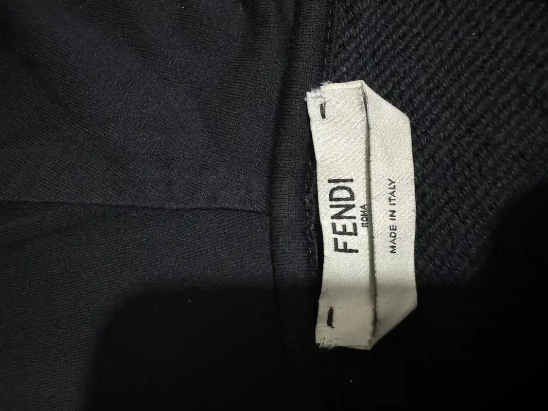 Fendi Fendi Black Cotton Logo Embroidered Hoodie 0089 Size S / US 4 / IT 40 - 5 Thumbnail