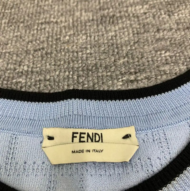 Fendi Fendi Blue Cotton Women's T-Shirt 0089 Size L / US 10 / IT 46 - 4 Thumbnail