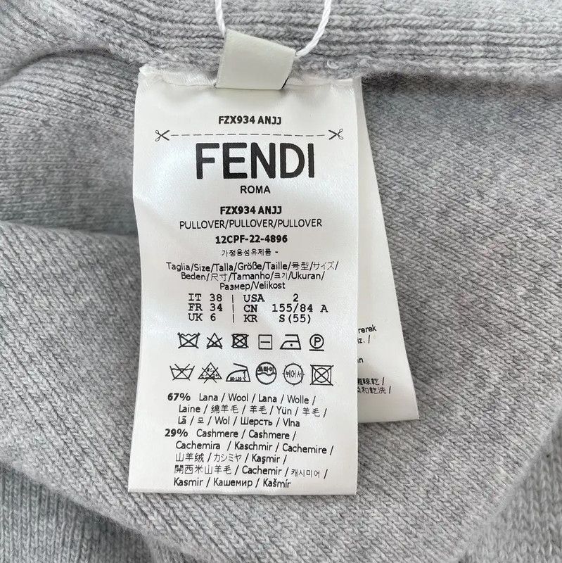 Fendi Fendi Grey Wool Knitted Long Sleeve Sweater 0089 Size S / US 4 / IT 40 - 7 Thumbnail