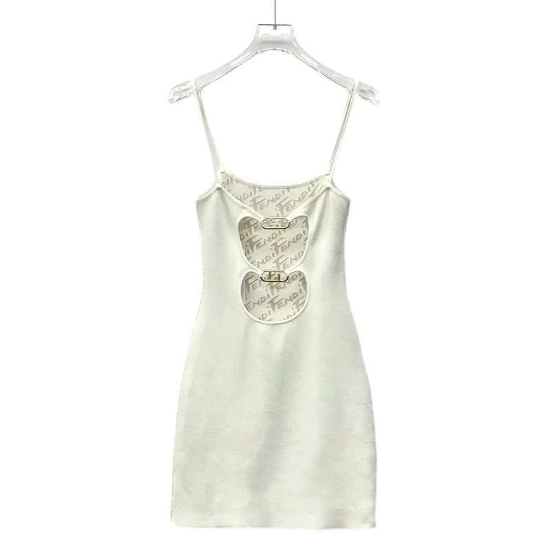 Fendi Fendi Cream White Women's Dress Size XS 0089 Size XS / US 0-2 / IT 36-38 - 2 Thumbnail
