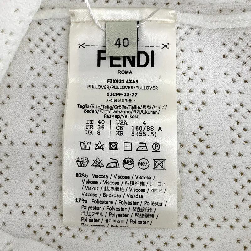 Fendi FENDI White Women's Knitted Sweater Medium 0089 Size M / US 6-8 / IT 42-44 - 8 Thumbnail