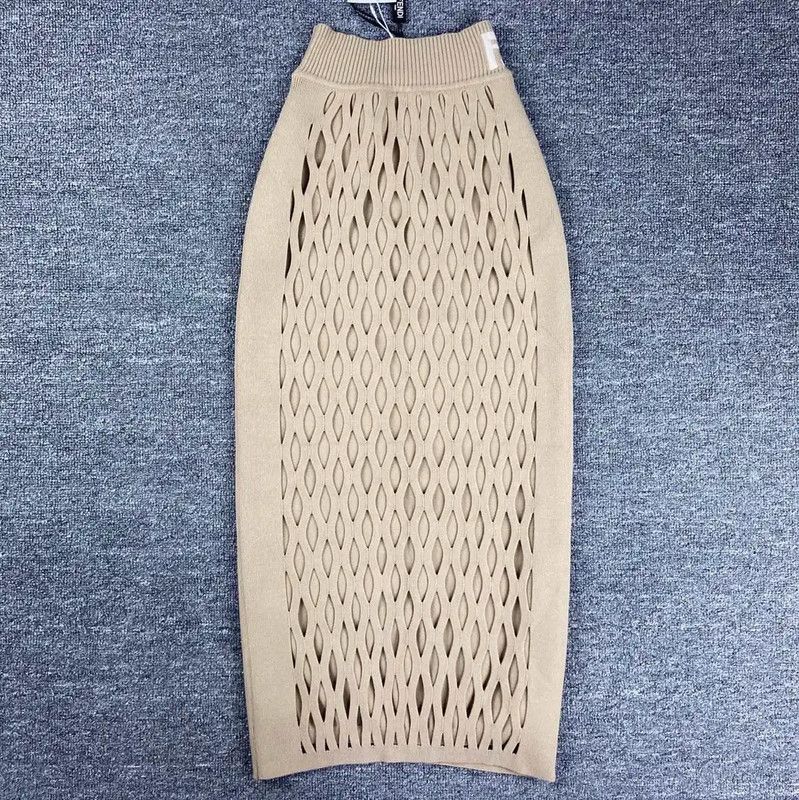 Fendi Fendi Beige Ladies’ Knit Midi Skirt 0089 Size 23" - 3 Thumbnail