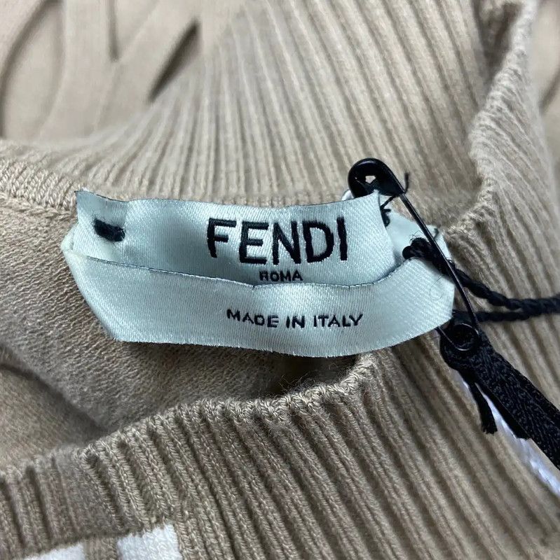 Fendi Fendi Beige Ladies’ Knit Midi Skirt 0089 Size 23" - 4 Thumbnail