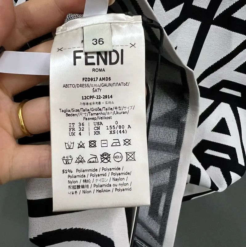 Fendi Fendi Multicolor Cotton Short Sleeve Dress 0089 Size ONE SIZE - 3 Thumbnail