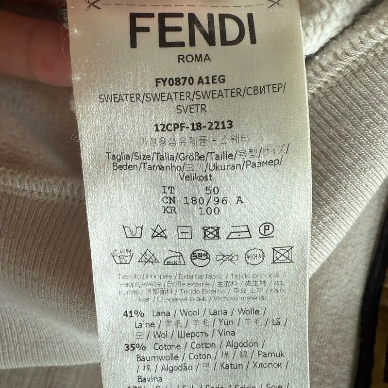 Fendi Fendi White Cotton Women's Hoodie 0089 Size ONE SIZE - 4 Thumbnail